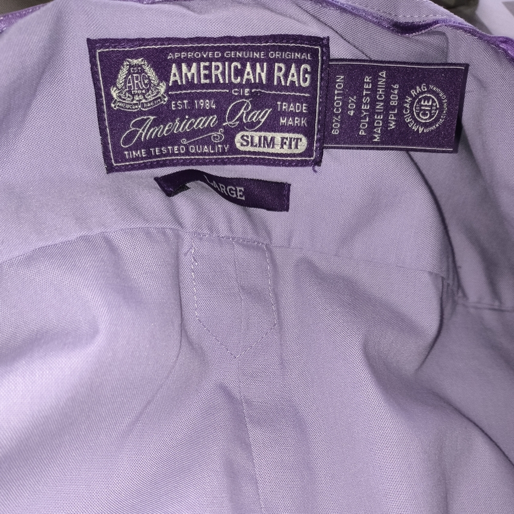 Rare nwot  American rag purple violet mens button down casual button down shirt - Picture 6 of 16